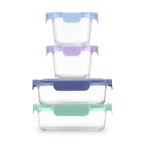 Color Lock? Glass 8pc Mixed Meal Prep Set