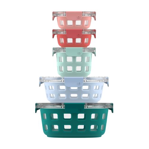 Ello Duraglass? Round Meal Prep Containers. Set of 5
