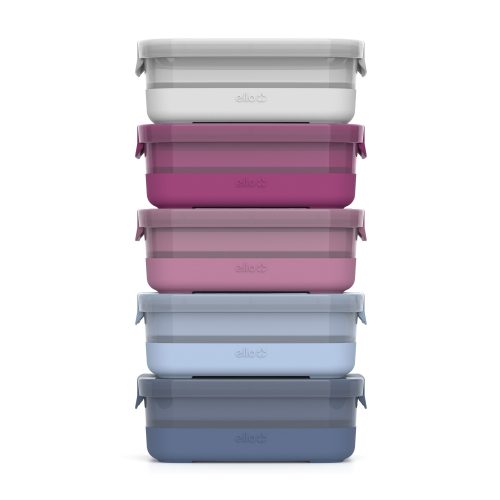 Plastic Food Storage 3.7c Containers with Soft Base. Set of 5